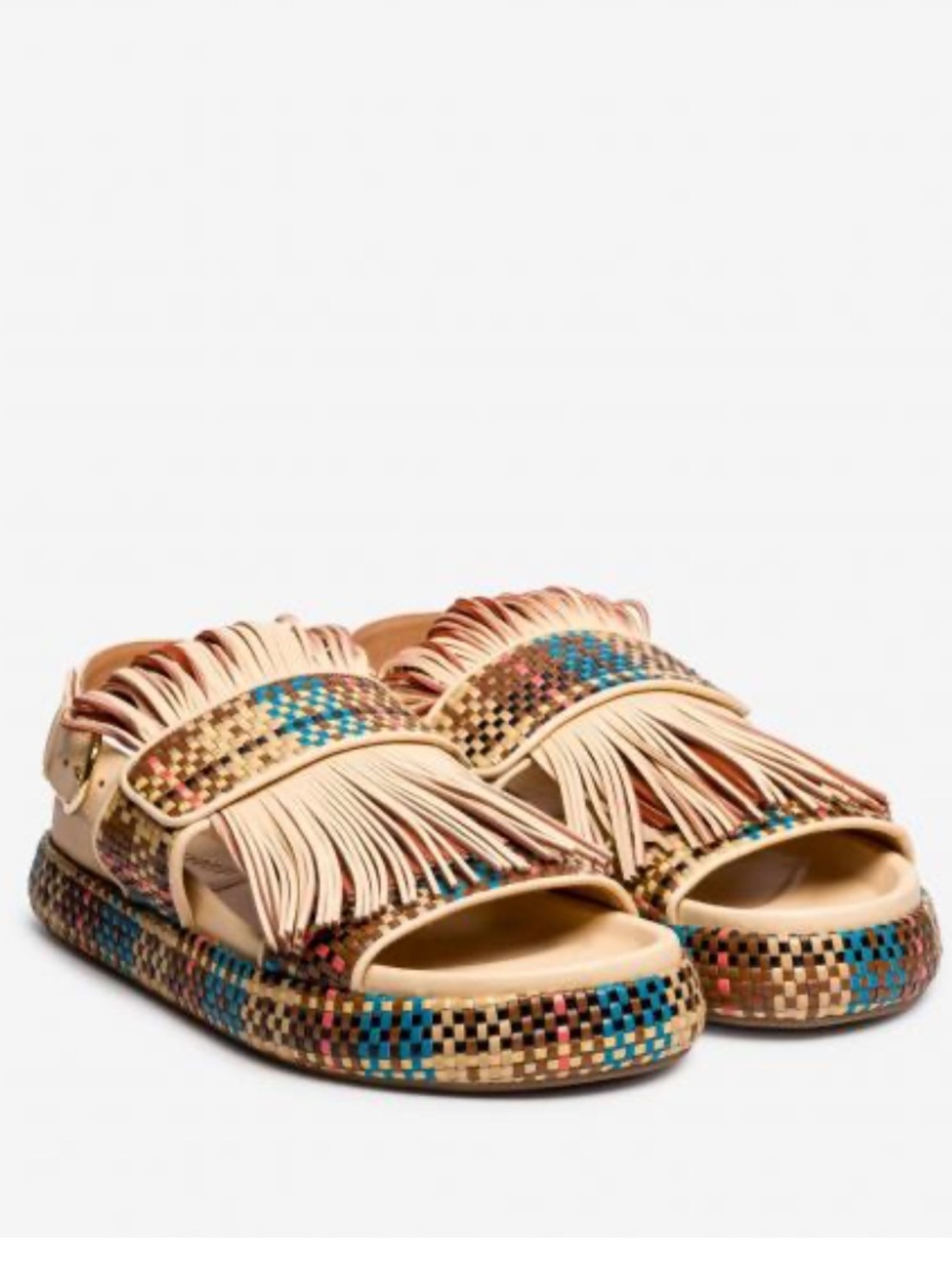 ULLA JOHNSON Fringed Woven Leather Sandals - Picture 3 of 13